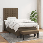 Boxspring met matras 90x200 cm donkerbruin stof
