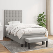 Boxspring met matras 100x200 cm lichtgrijs