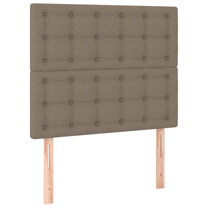 Boxspring Met Matras Stof Taupe 100X200 Cm Taupe 100 x 200 cm Knopen