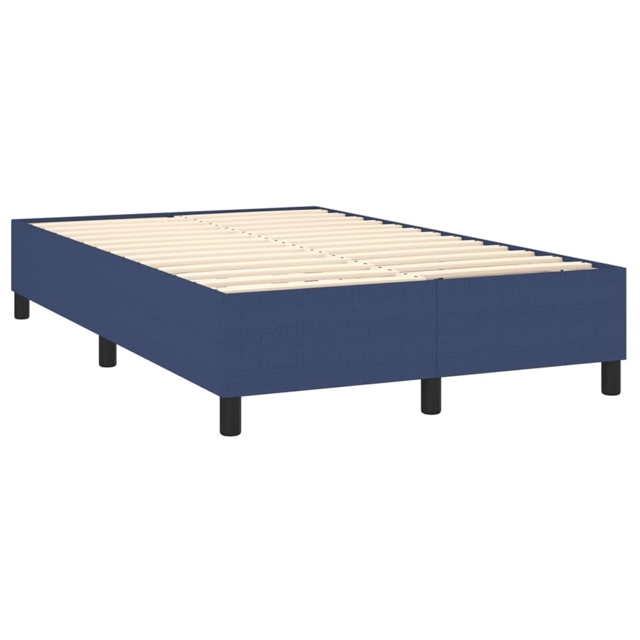 Boxspring Met Matras Stof Blauw 120 x 200 cm Knopen
