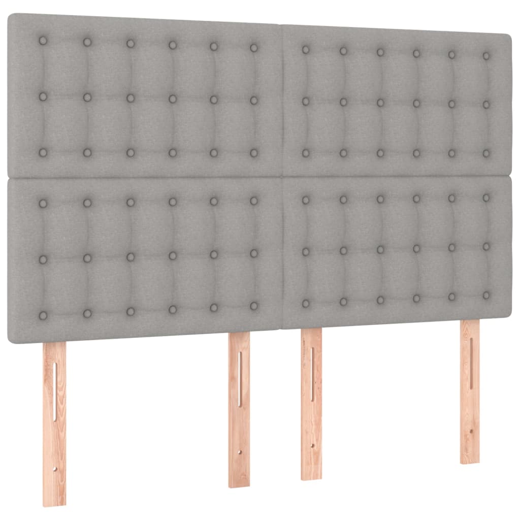 Boxspring Met Matras Stof Lichtgrijs 140 x 190 cm Knopen