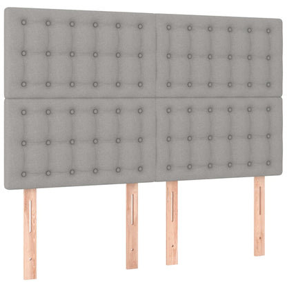 Boxspring Met Matras Stof Lichtgrijs 140 x 190 cm Knopen