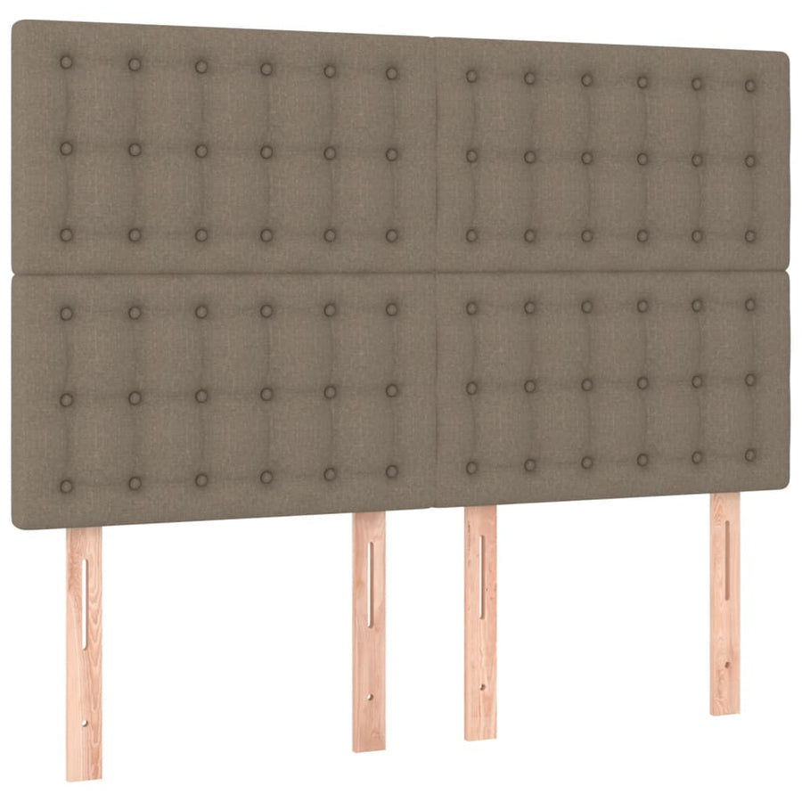Boxspring Met Matras Stof Taupe 140 x 200 cm Knopen
