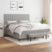 Boxspring met matras 160x200 cm lichtgrijs