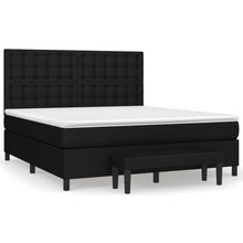 Boxspring Met Matras Stof Zwart 160 x 200 cm Knopen