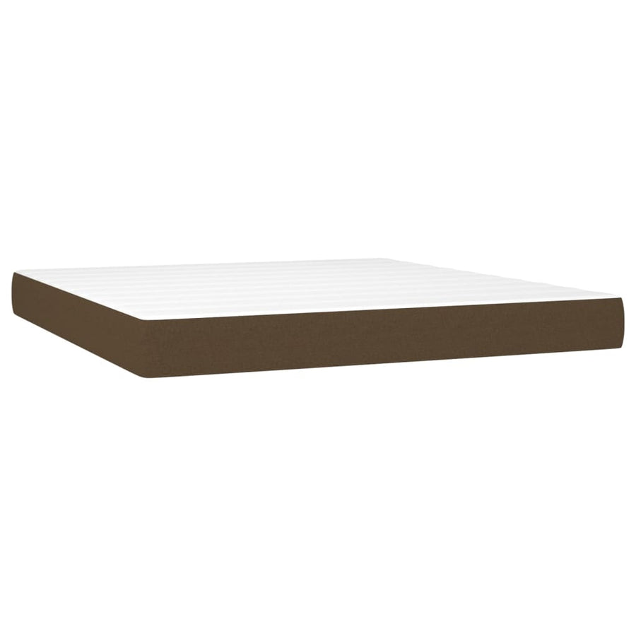 Boxspring Met Matras Stof Donkerbruin 160 x 200 cm Knopen