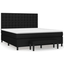 Boxspring Met Matras Stof Zwart 180 x 200 cm Knopen