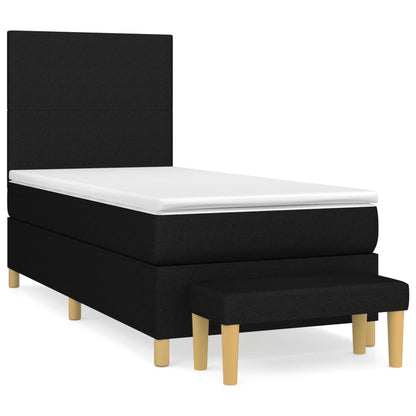Boxspring Met Matras Stof Zwart 80 x 200 cm Effen ontwerp