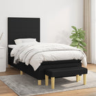 Boxspring Met Matras Stof Zwart 80 x 200 cm Effen ontwerp