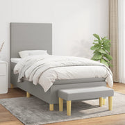 Boxspring met matras 90x190 cm lichtgrijs