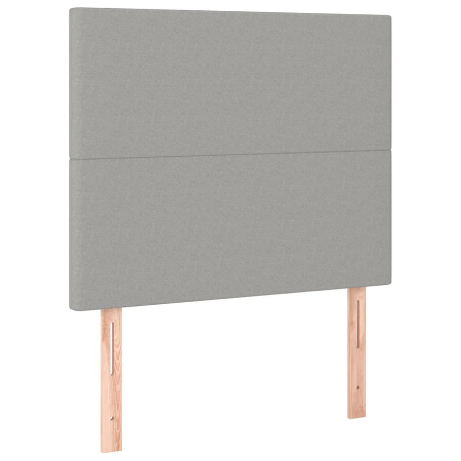 Boxspring Met Matras Stof Lichtgrijs 90 x 200 cm Effen ontwerp