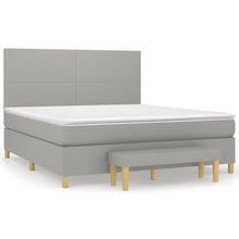 Boxspring Met Matras Stof Lichtgrijs 160 x 200 cm Effen ontwerp