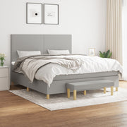 Boxspring met matras 160x200 cm lichtgrijs
