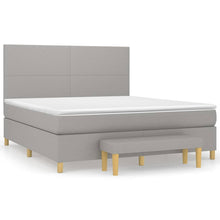 Boxspring Met Matras Stof Lichtgrijs 180 x 200 cm Effen ontwerp
