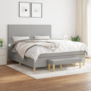 Boxspring met matras 180x200 cm lichtgrijs