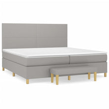 Boxspring Met Matras Stof Lichtgrijs 200 x 200 cm Effen ontwerp