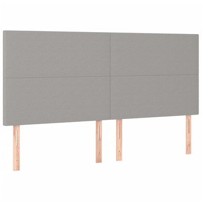 Boxspring Met Matras Stof Lichtgrijs 200 x 200 cm Effen ontwerp