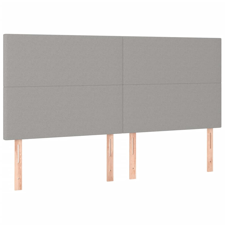 Boxspring Met Matras Stof Lichtgrijs 200 x 200 cm Effen ontwerp