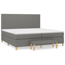 Boxspring Met Matras Stof Donkergrijs 200 x 200 cm Effen ontwerp