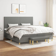 Boxspring met matras donkergrijs 200x200 cm
