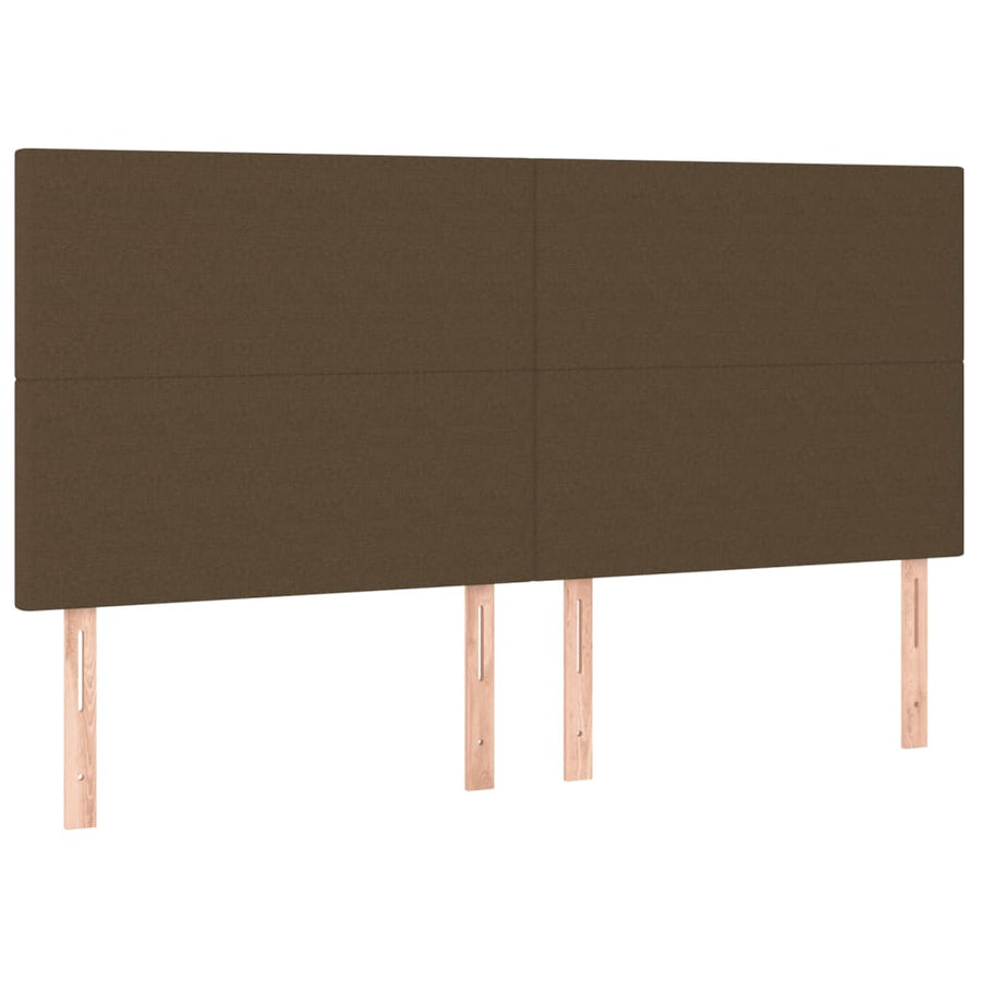 Boxspring Met Matras Stof Donkerbruin 200 x 200 cm Effen ontwerp