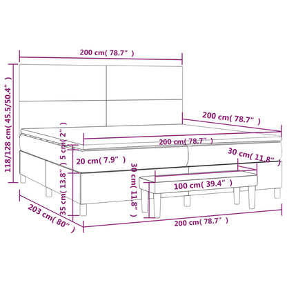 Boxspring Met Matras Stof Blauw 200 x 200 cm Effen ontwerp