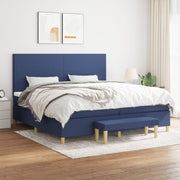 Boxspring met matras blauw 200x200 cm