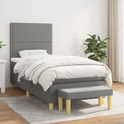 Boxspring 90x190 cm donkergrijs met matras
