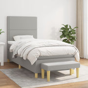 Boxspring 90x200 cm lichtgrijs stof
