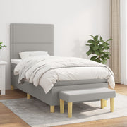 Boxspring 100x200 cm lichtgrijs met pocketvering matras