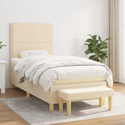 Boxspring met matras crèmekleurig 100x200 cm