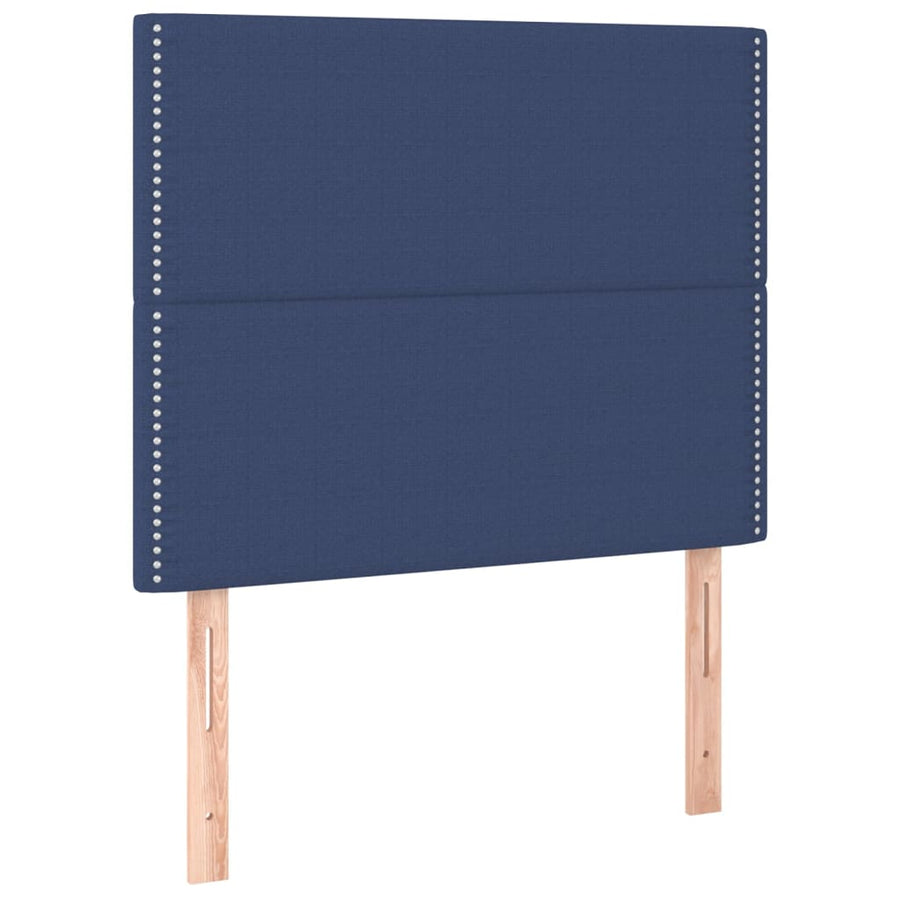 Boxspring Met Matras Stof Blauw 100 x 200 cm Effen met spijkers