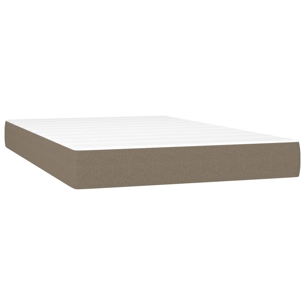 Boxspring Met Matras Stof Taupe 120 x 200 cm Effen met spijkers