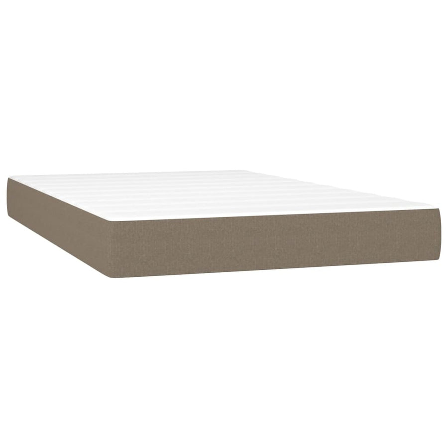 Boxspring Met Matras Stof Taupe 120 x 200 cm Effen met spijkers