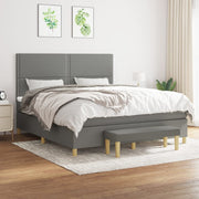 Boxspring 180x200 cm donkergrijs stof