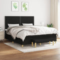 Boxspring met matras stof zwart 180x200 cm