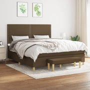 Boxspring met matras 180x200 cm donkerbruin stof