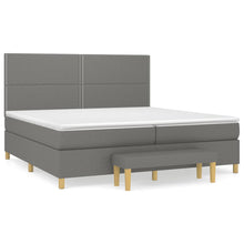 Boxspring Met Matras Stof Donkergrijs 200 x 200 cm Effen met spijkers