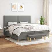 Boxspring met matras 200x200 cm donkergrijs