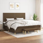 Boxspring met matras 200x200 cm donkerbruin stof