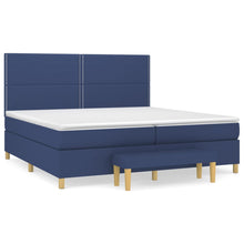 Boxspring Met Matras Stof Blauw 200 x 200 cm Effen met spijkers
