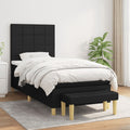 Boxspring met matras stof zwart 80x200 cm