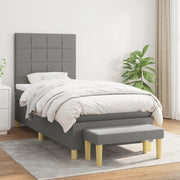 Boxspring met matras 90x190 cm donkergrijs