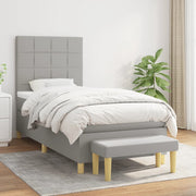 Boxspring met matras 90x200 cm lichtgrijs