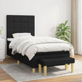 Boxspring met matras stof zwart 90x200 cm