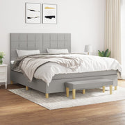 Boxspring met matras 160x200 cm lichtgrijs
