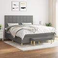 Boxspring met matras stof donkergrijs 160x200 cm