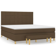 Boxspring met matras stof donkerbruin 160x200 cm