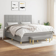 Boxspring 180x200 cm stof lichtgrijs met matras