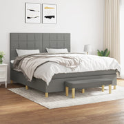 Boxspring met matras 180x200 cm donkergrijs